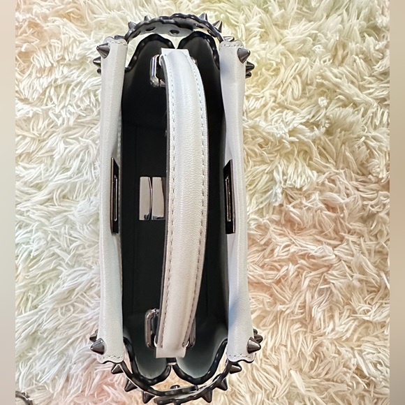 Fendi Peekaboo Mini Light Blue Studded Leather Two Way Top Handle Bag - Picture 5 of 16